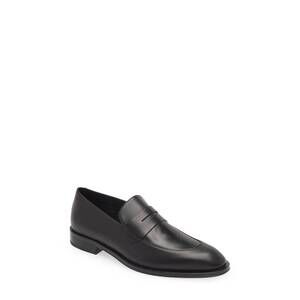 NEW BOSS men's derreck penny leather loafers in black